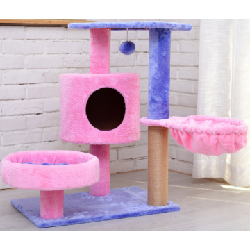 pet bed tree integrated toy platform grabbing post